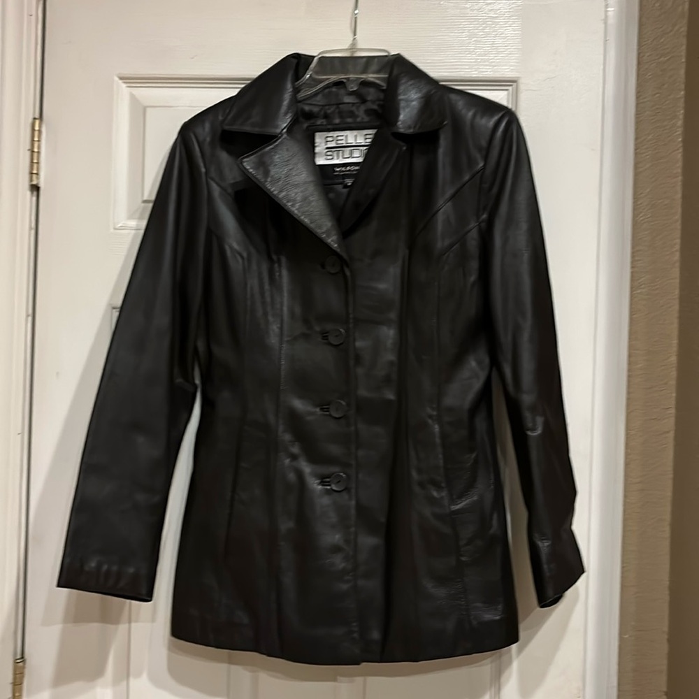 Pelle Studio Wilson medium chocolate brown leather jacket Medium - Picture 1 of 4